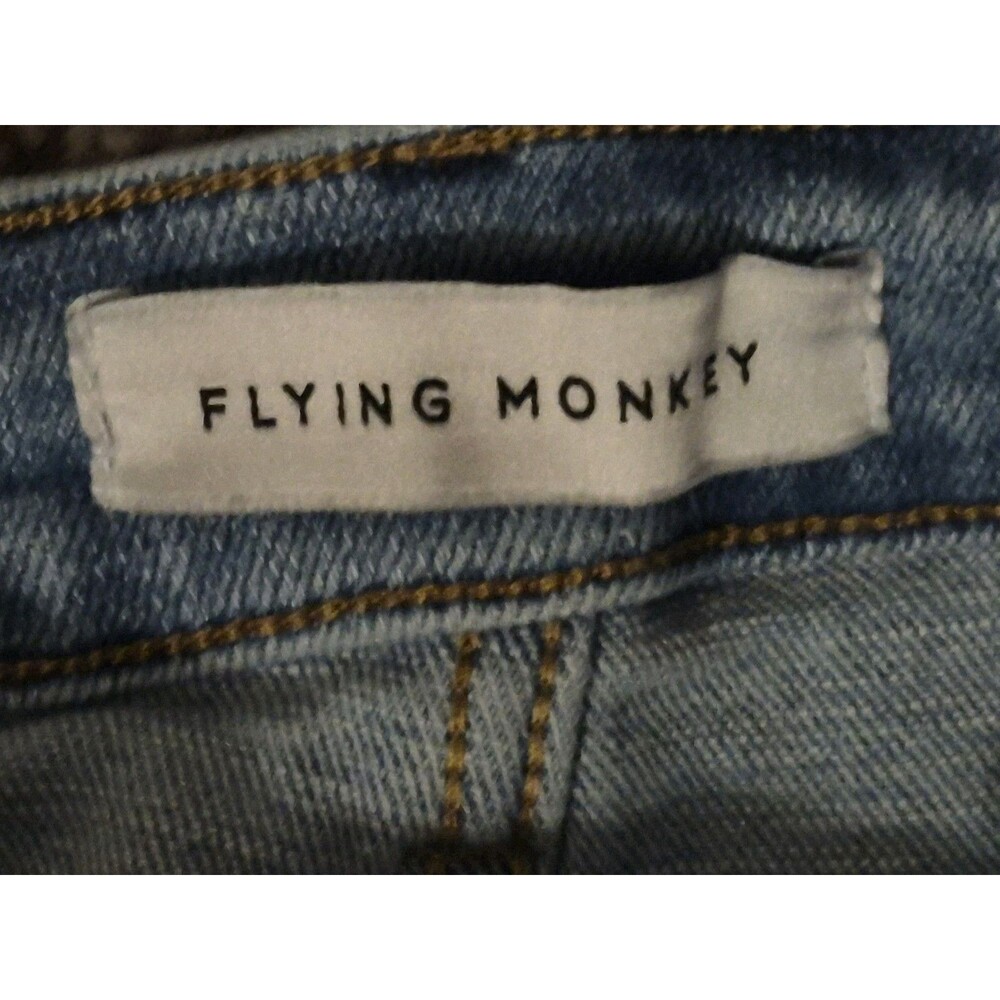 Flying Monkey Jeans Womens 26/25 Denim High Rise Flare Bell Stretch Hippie Boho - Picture 2 of 6